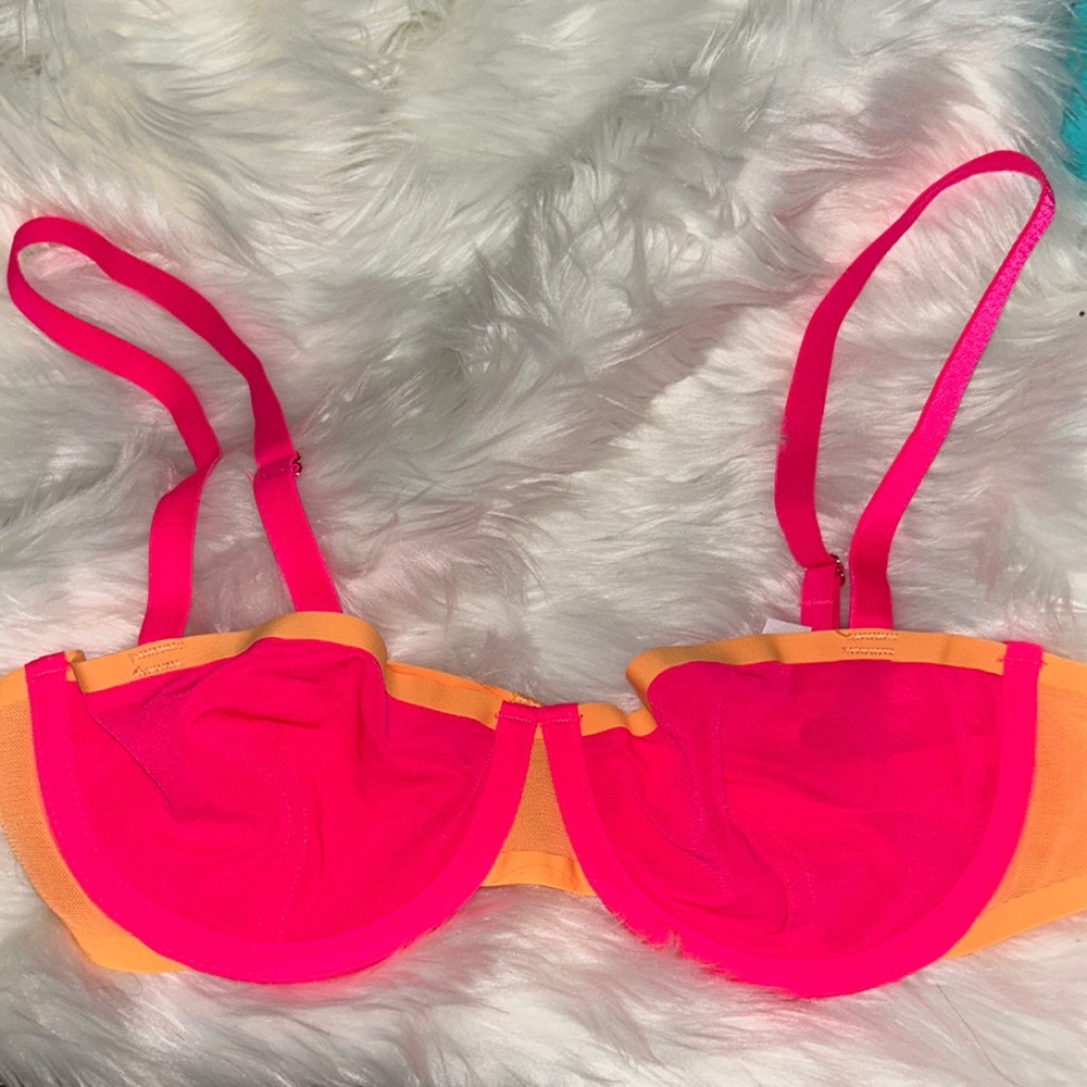 orange and pink bra